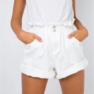 Princess Polly White Paper bag Shorts